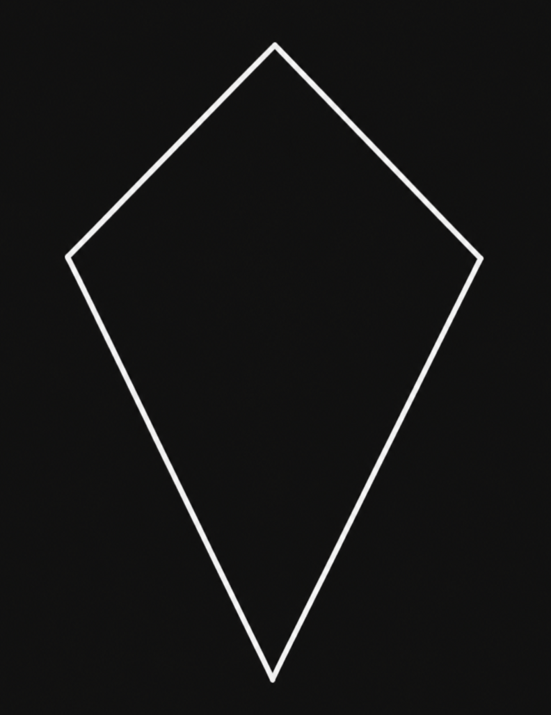 Fünfeckige geometrische Form in Rautenform